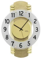 Reloj de pared AMS 5619 con caja de madera y apliques de...