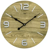 Reloj de pared de cuarzo AMS 9701 - Caja de madera