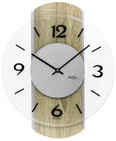 Reloj de pared de cuarzo AMS 9706 - Caja de madera Sonoma...