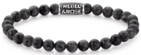 Pulsera de piedras preciosas de Larvikita negra de 6 mm...