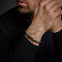 Pulsera de piedras de riolita de 8 mm con cierre...