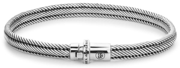Pulsera de plata de 6 mm de grosor - Modelo Rebel&Rose: RR-BR032-S-L