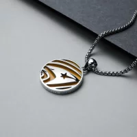 Holzkern Command Halskette Jade/Silber