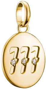 Charm-Anhänger, Engelszahlen 777, mit weißen Edelsteinen, aus Silber, vergoldet - Thomas Sabo Modell: CC1254-414-14