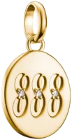 Charm-Anhänger, Engelszahlen 888, mit weißen...