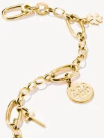 Charm-Anhänger, Engelszahlen 888, mit weißen Edelsteinen, aus Silber, vergoldet - Thomas Sabo Modell: CC1255-414-14