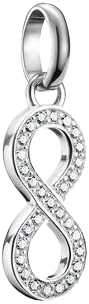 Charm-Anhänger, Unendlichkeitszeichen, mit weißen Edelsteinen besetzt, aus Silber - Thomas Sabo Modell: CC1284-051-14