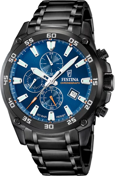 Herrenuhr, Chronograph, blaues Zifferblatt - Festina Modell: 20735_1