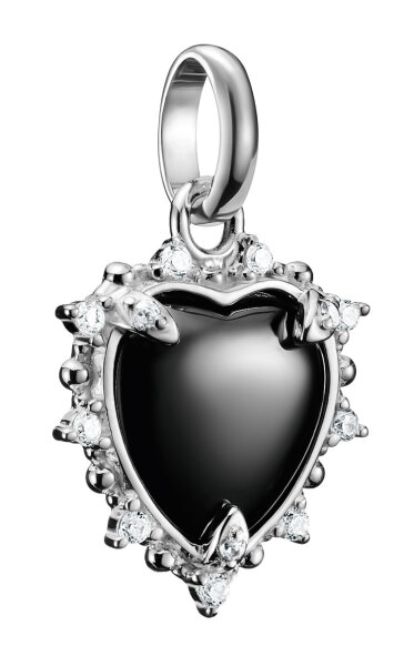 Thomas Sabo Charm-Anhänger Vintage-Herz schwarz Connect Silber