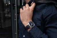 Reloj de hombre negro con correa de cuero - Modelo Vostok Europe NH35-125A748