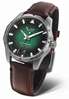 Reloj de hombre verde con correa de cuero - Modelo Vostok...