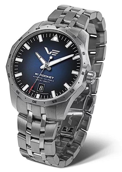 Reloj de hombre plateado con brazalete de acero inoxidable - Modelo Vostok Europe NH35-125A748B