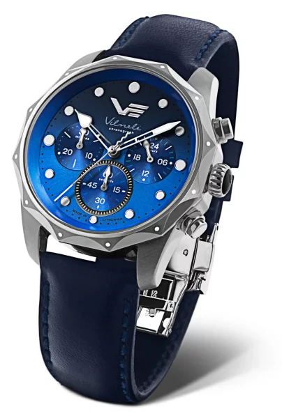 Reloj de mujer azul con correa de cuero - Modelo Vostok Europe: JS20-125A750