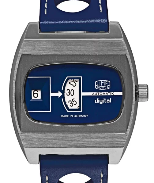 Reloj de hombre Azul Cuero - UMF Ruhla Jumping Hour Automático: 1434-3