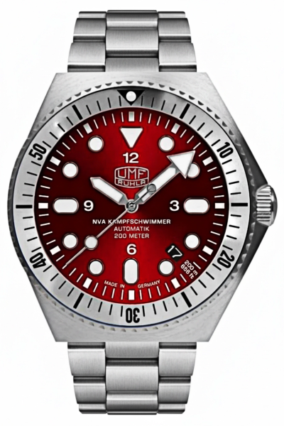 Reloj de hombre plateado con correa de acero inoxidable - Modelo UMF Ruhla: UMF-1928M-7