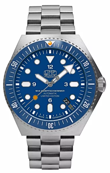 Reloj de hombre azul con correa de acero inoxidable - Modelo UMF Ruhla: UMF-1928M-3