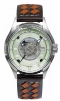 Reloj de hombre verde con correa de cuero - Modelo...