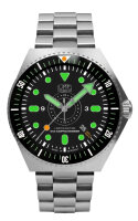 Reloj de hombre negro con correa de acero inoxidable -...