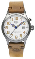 Reloj de hombre plateado con correa de cuero - Modelo UMF...
