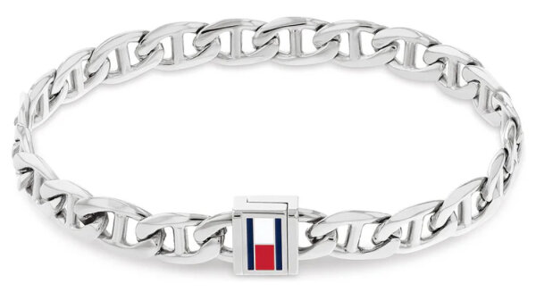 Herren Gliederarmband aus Edelstahl mit Logo-Detail, Tommy Hilfiger Modell: 2790645