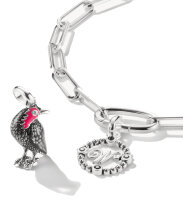 Charm-Anhänger aus geschwärztem 925 Sterlingsilber mit Wednesday Krähen-Motiv und Zirkonia, Thomas Sabo Modell: CC1318-691-11