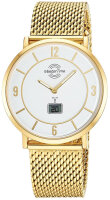 Herrenuhr Gold Edelstahl Milanaise Funk Quarz...