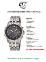 Herrenuhr, Funk-Solar World Timer aus Titan - Schwarzes Zifferblatt - Eco Tech Time Modell: EGT-11720-22M