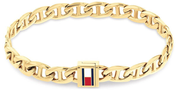 Herren Armband – Elegantes Goldfarbenes Edelstahl Ankerketten-Design - Tommy Hilfiger Modell: 2790646