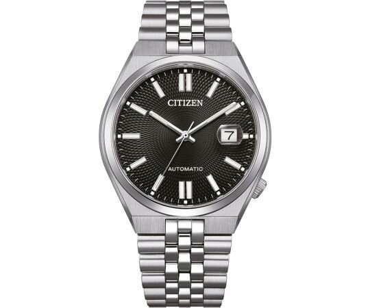 Herrenuhr, robustes Automatikwerk, schwarzes Zifferblatt - Citizen "Tsuyosa": NK0020-55E