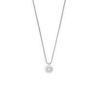 Halskette mit funkelndem Kristall-Anhänger, silber...