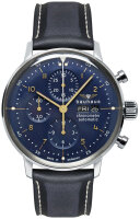 Herrenuhr, Automatik-Chronometer Edelstahl - Blaues...