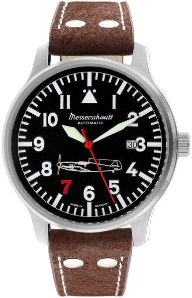 Herrenuhr, Automatik-Fliegeruhr aus Edelstahl - Messerschmitt Modell: 109-42R7-A