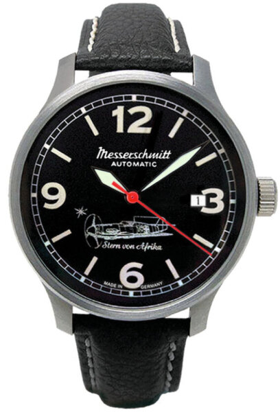 Herrenuhr, Automatik-Edelstahl - Schwarz - Messerschmitt Modell: ME-42Stern-A