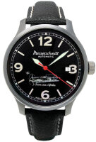 Herrenuhr, Automatik-Edelstahl - Schwarz - Messerschmitt...