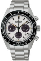 Herrenuhr, Solar-Chronograph aus Edelstahl - Weißes...