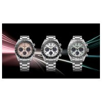 Herrenuhr, Solar-Chronograph aus Edelstahl - Mintfarbenes...