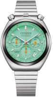 Herrenuhr, Chronograph aus Edelstahl - Grünes Blatt - Citizen Modell: AN3660-73X