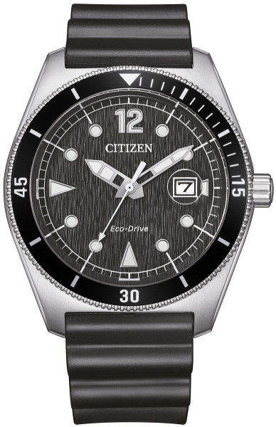 Herrenuhr, Eco-Drive aus Edelstahl- Schwarzes Zifferblatt - Citizen Modell: AW1889-00E