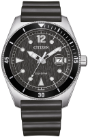 Herrenuhr, Eco-Drive aus Edelstahl- Schwarzes Zifferblatt - Citizen Modell: AW1889-00E