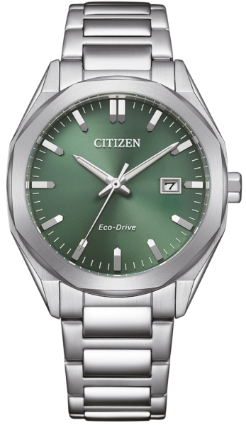 Herrenuhr, Eco-Drive Solaruhr aus Edelstahl- Grünes Zifferblatt - Citizen Modell: BM7620-83Y