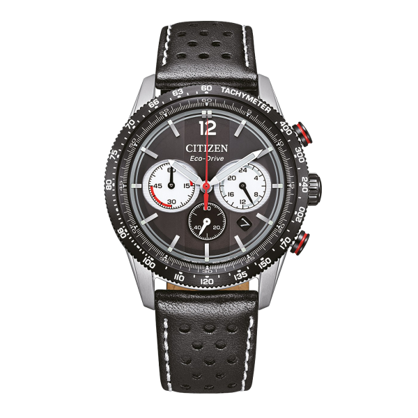 Citizen Racing Chronograph CA4717-06E Herrenuhr Eco-Drive Leder schwarz