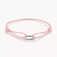 Textilarmband pink Connect Silber