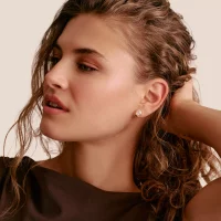 Ohrstecker Oval mit Zirkoniasteinen 18k Vergoldung