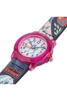 Scout Kinderuhr analog aus der Serie "Crystal" mit rosa/blauem Kunstlederband, Pferde-Motiven und Quarzwerk