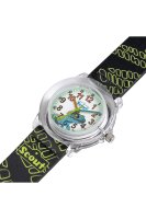 Scout Kinderuhr analog aus der Serie "Crystal" mit schwarz/grünem Kunstlederband, Echsen-Motiv und Quarzwerk