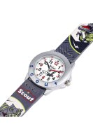 Scout Kinderuhr analog aus der Serie "Star Kids" mit schwarz grünem Kunstlederband Dino-Motiven und Quarzwerk