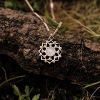 Composition Gem Halskette (Mondstein/Rosé) | Holzkern