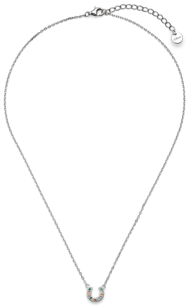 Kette mit Hufeisen-Anhänger und bunten Steinen - s.Oliver