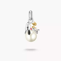 Charm-Anhänger mit Perle Snoopy Woodstock PEANUTS Connect 18k Vergoldung