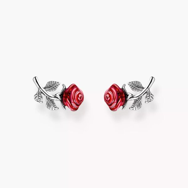 Ohrstecker Rose Roses Romance Silber